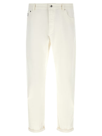 White Cotton Cropped Jeans
