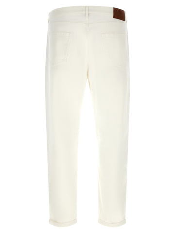 White Cotton Cropped Jeans