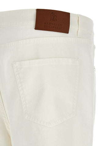 White Cotton Cropped Jeans