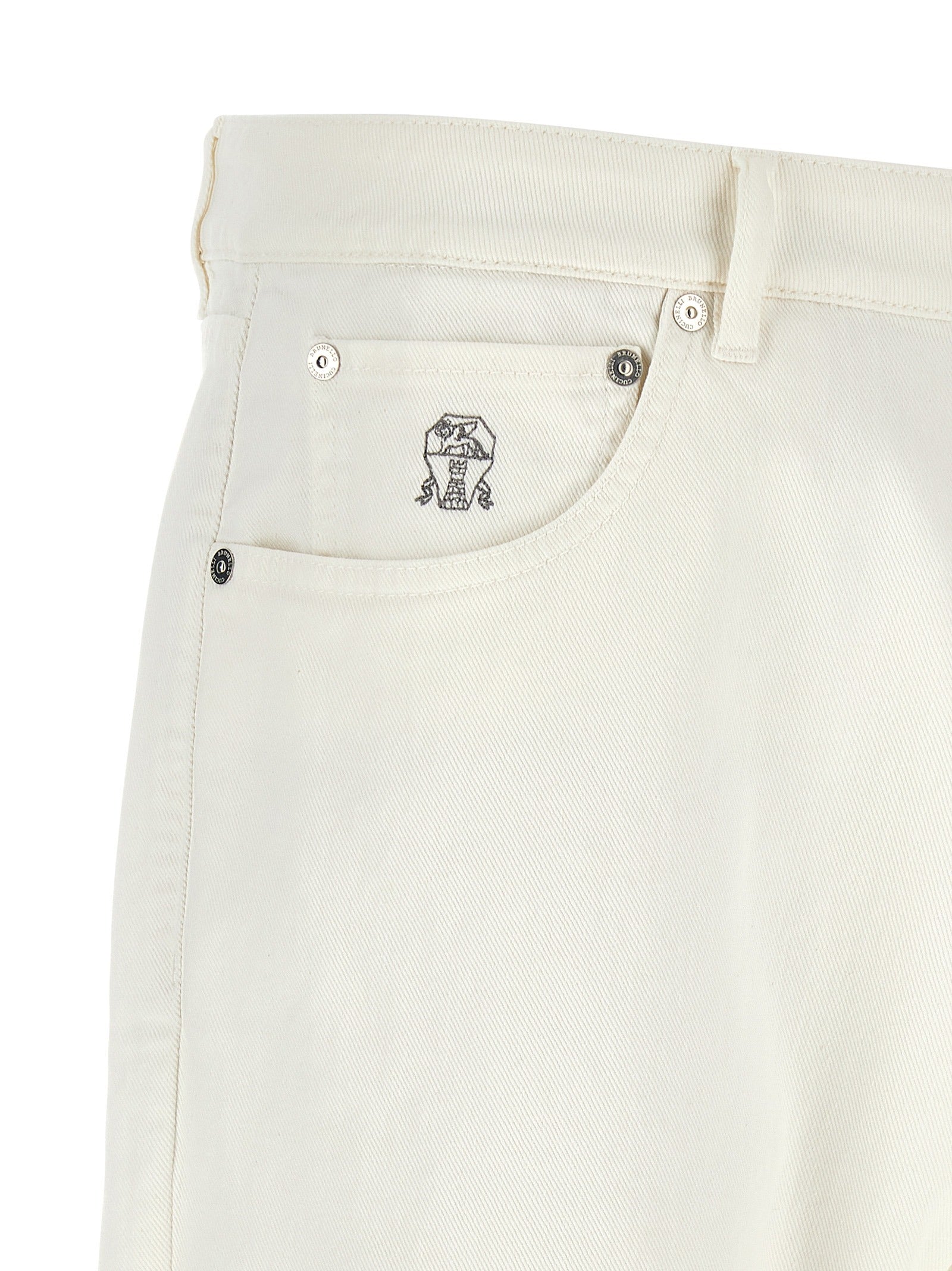 White Cotton Cropped Jeans
