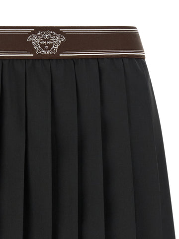 Black Wool Long Skirt
