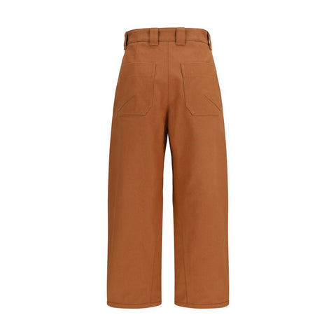 Orange Cotton Casual Pants
