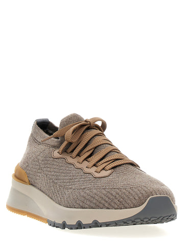 Gray Wool Low Top Sneakers