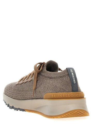 Gray Wool Low Top Sneakers
