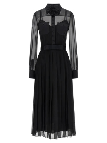 Black Silk Midi Dress