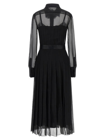Black Silk Midi Dress