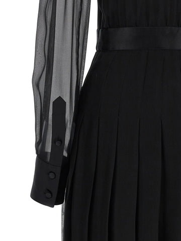 Black Silk Midi Dress