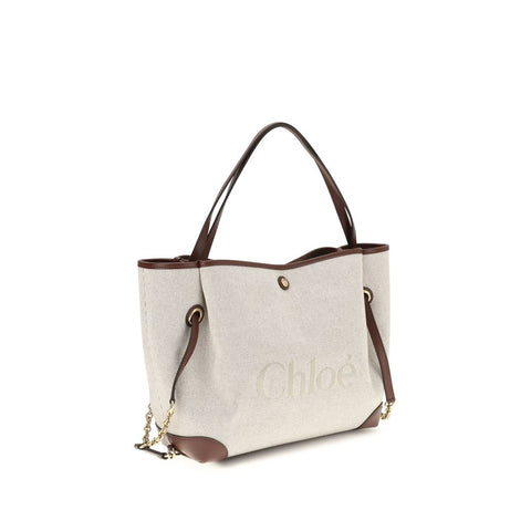 Beige Cotton Shoulder Bag