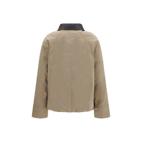 Beige Cotton Full-Length Jacket