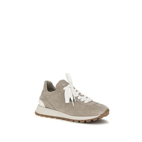 Gray Calf Leather Bos Taurus Platform Sneakers