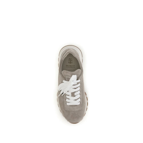 Gray Calf Leather Bos Taurus Platform Sneakers