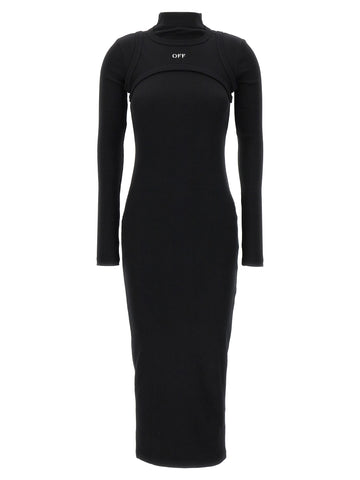 Black Cotton Midi Dress
