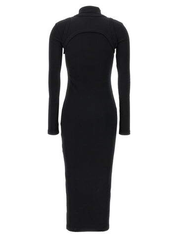 Black Cotton Midi Dress