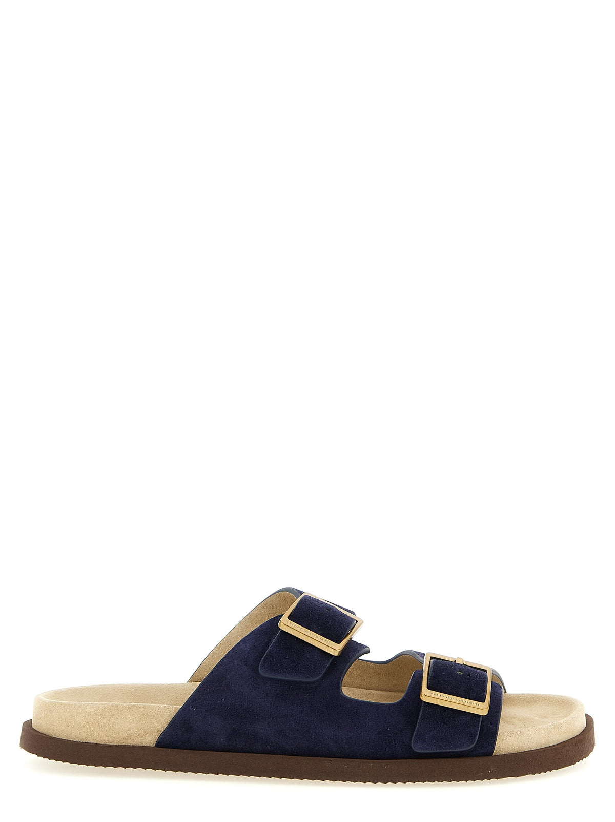 Blue Calfskin Slides