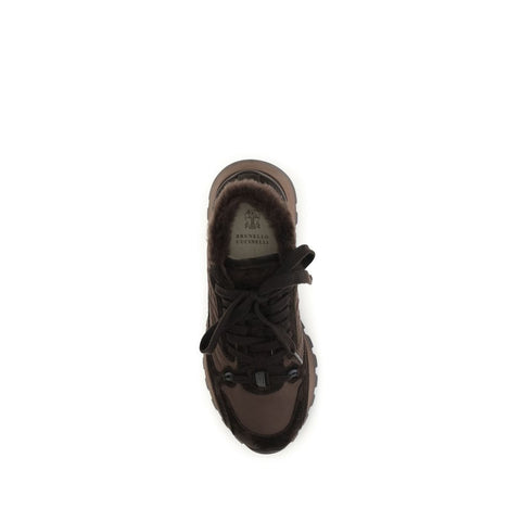Brown Calf Leather Bos Taurus Athletic Sneakers