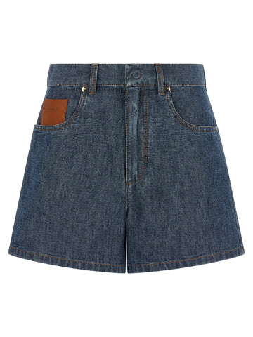 Blue Cotton Bermuda Shorts