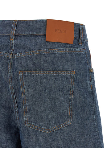 Blue Cotton Bermuda Shorts