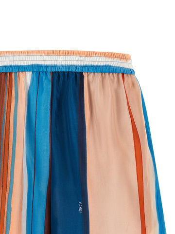 Multicolor Silk Bermuda Shorts