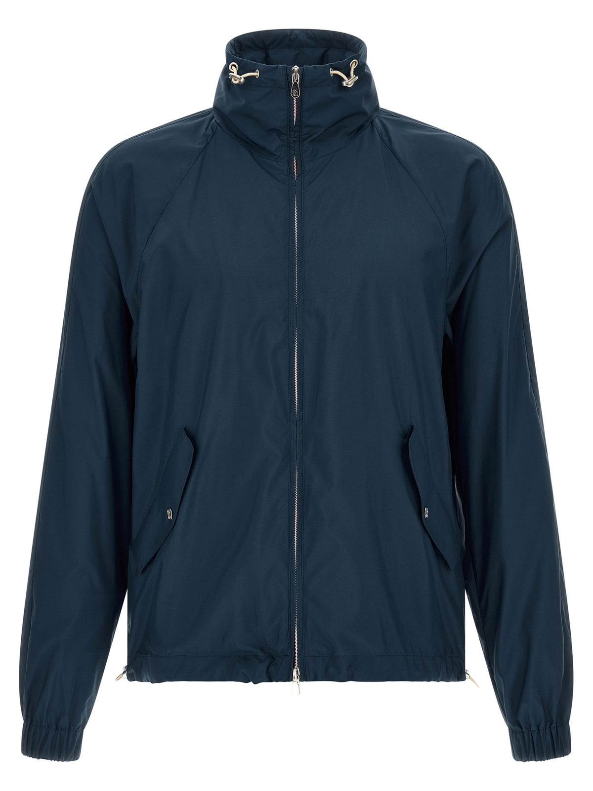 Blue Polyester Full-Length Jacket