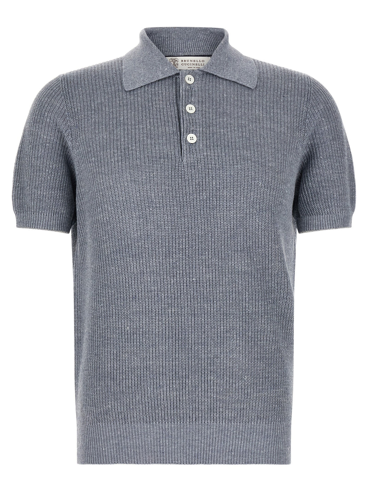 Blue Linen Polo Shirt