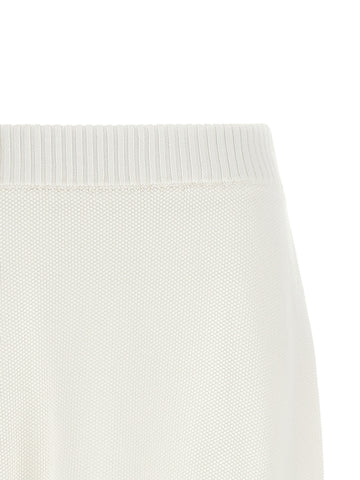 White Cotton Long Skirt