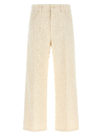 Beige Cotton Casual Pants