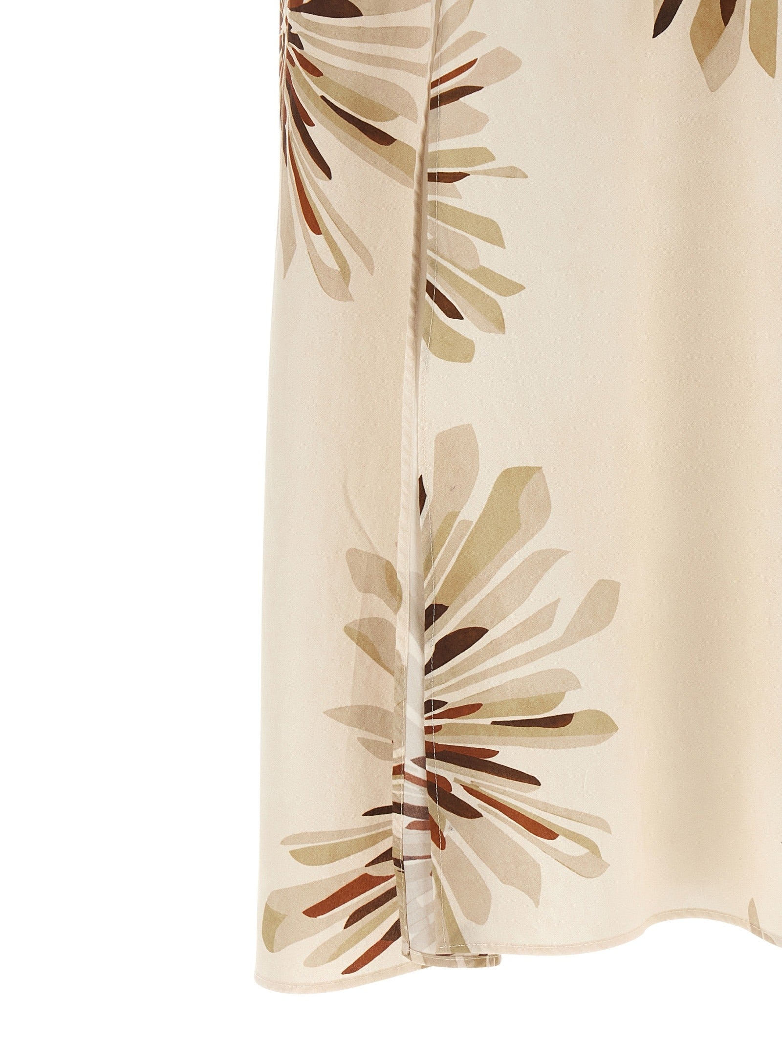 Beige Cotton Midi Dress