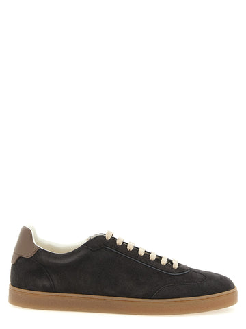 Gray Calfskin Low Top Sneakers