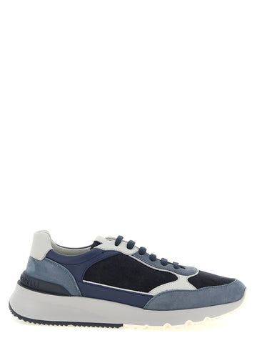 Blue Calfskin Athletic Sneakers