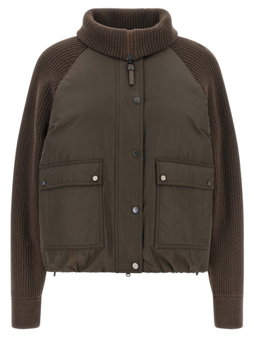 Brown Cotton Full-Length Jacket