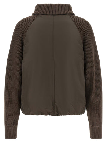 Brown Cotton Full-Length Jacket