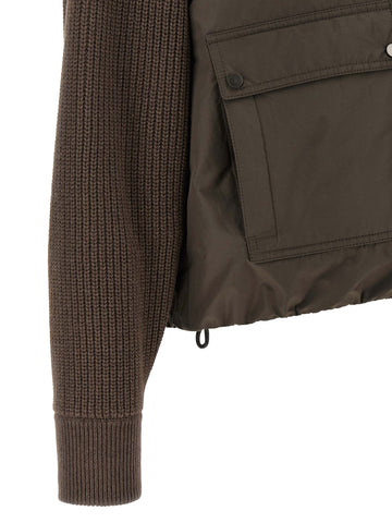 Brown Cotton Full-Length Jacket