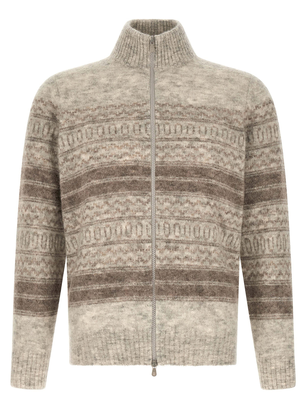 Beige Alpaca Leather Cardigan