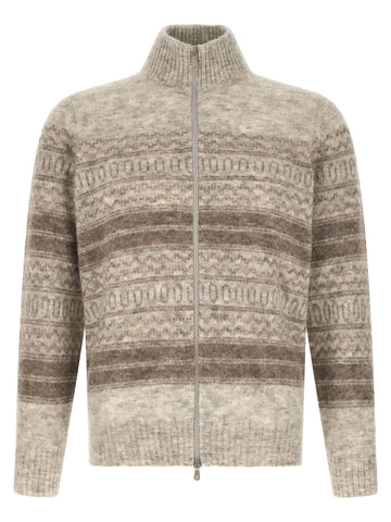 Beige Alpaca Leather Cardigan