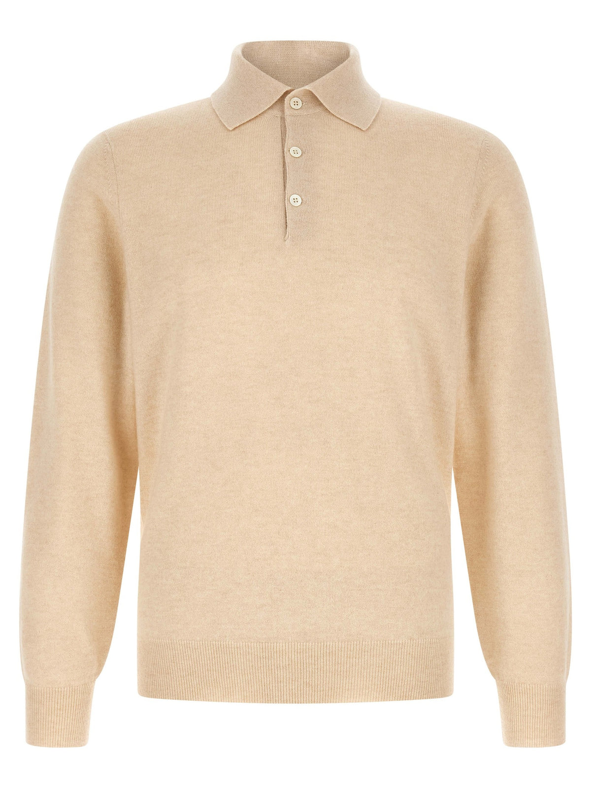 Beige Cashmere Polo Shirt