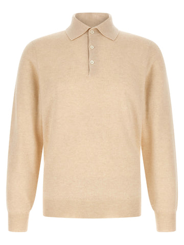 Beige Cashmere Polo Shirt