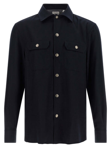 Blue Virgin Wool Blouse