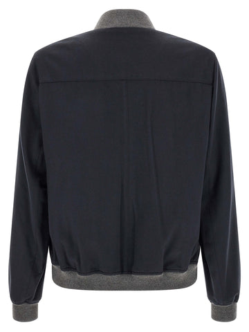 Blue Cashmere Bomber