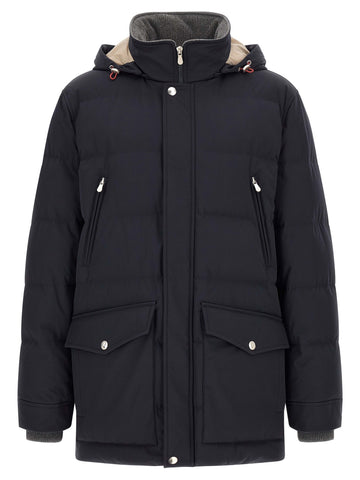 Blue Polyamide Parka