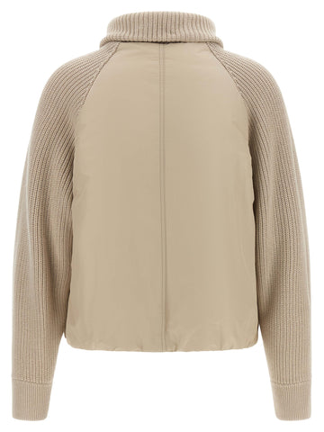 Beige Cotton Full-Length Jacket