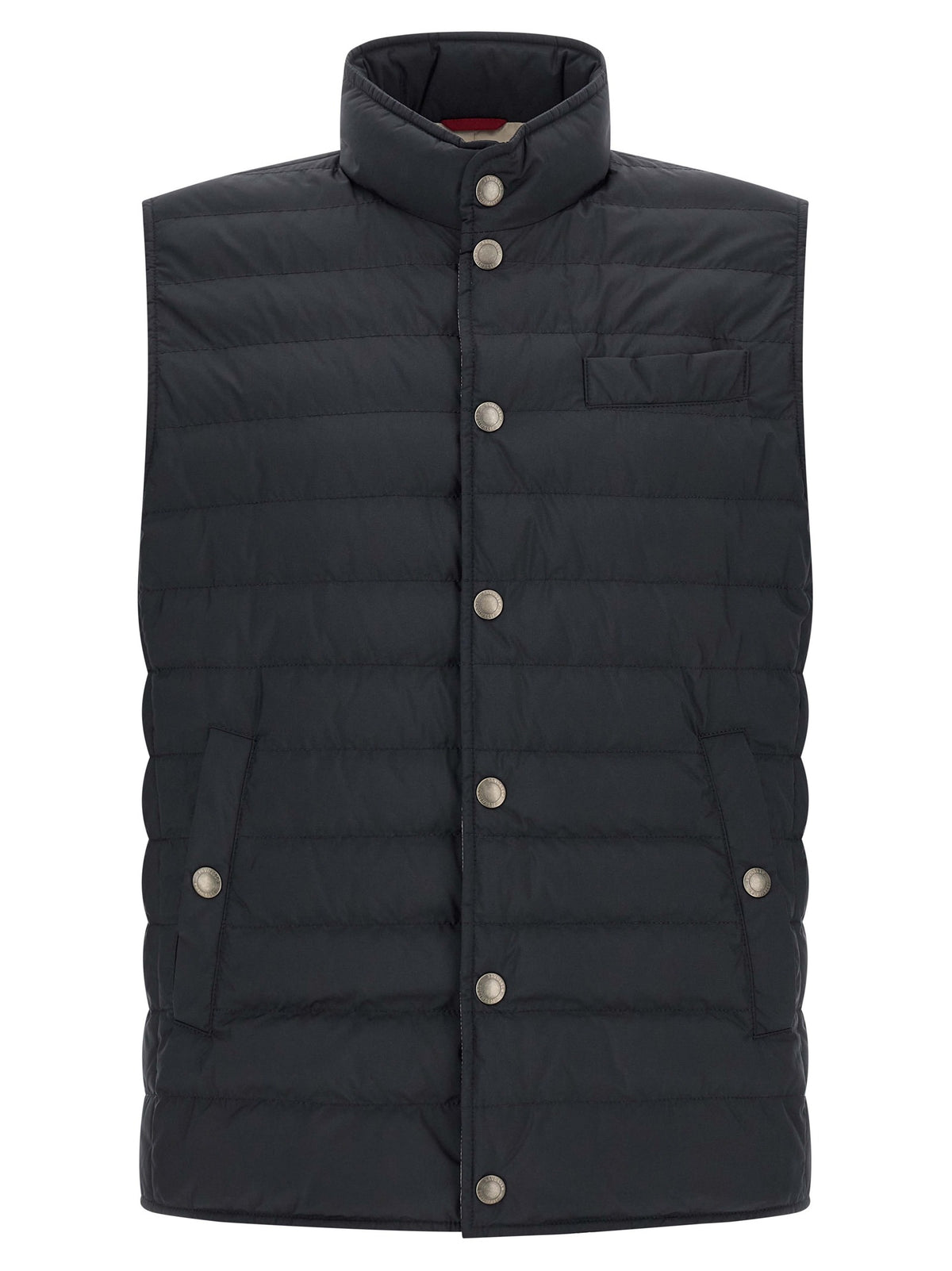 Blue Polyester Sleeveless Jacket