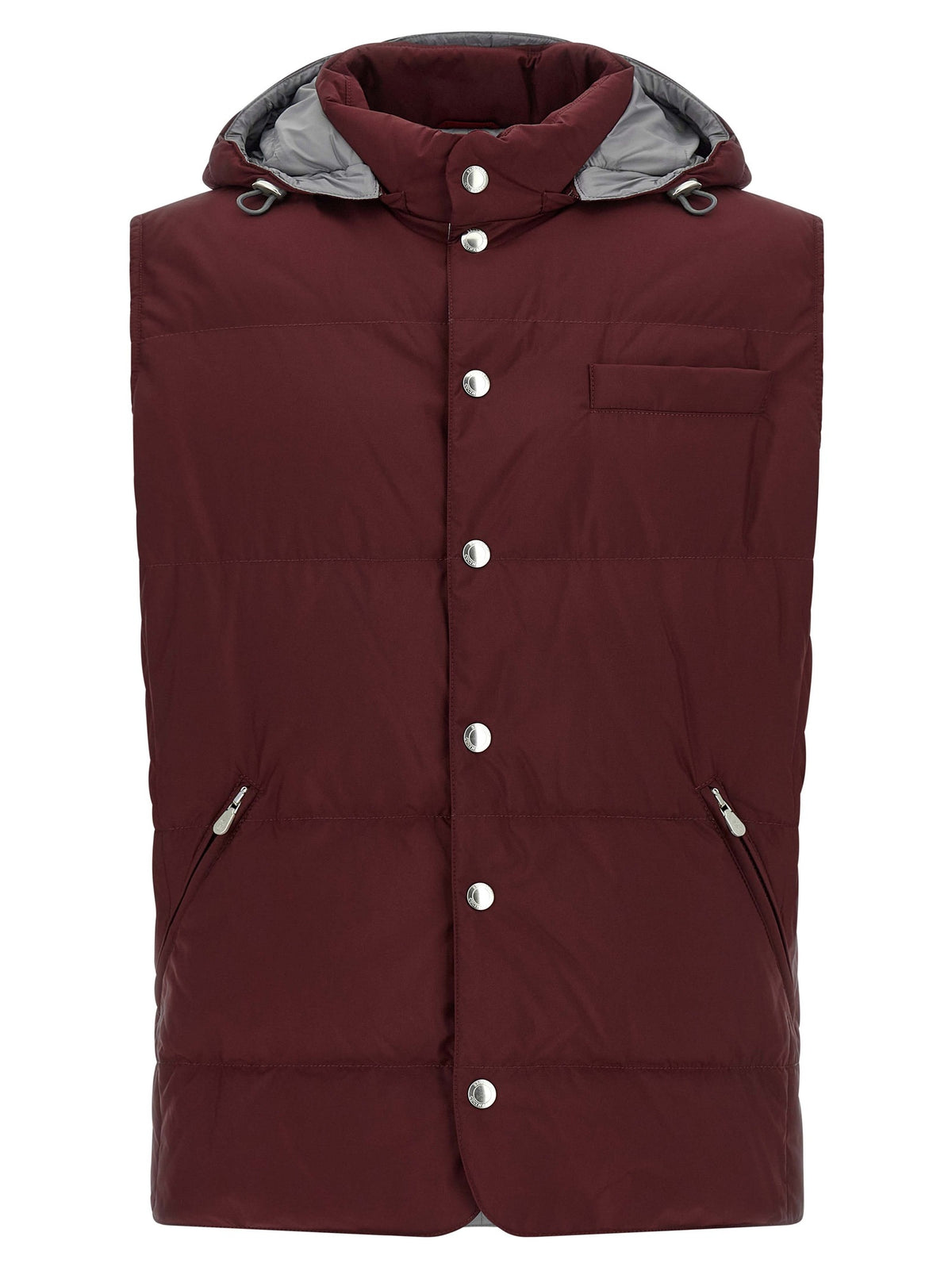 Bordeaux Polyester Sleeveless Jacket