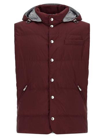 Bordeaux Polyester Sleeveless Jacket