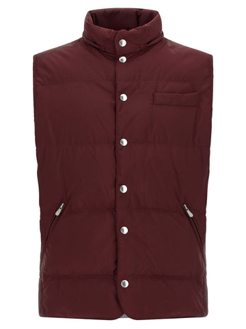 Bordeaux Polyester Sleeveless Jacket