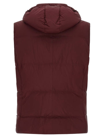 Bordeaux Polyester Sleeveless Jacket