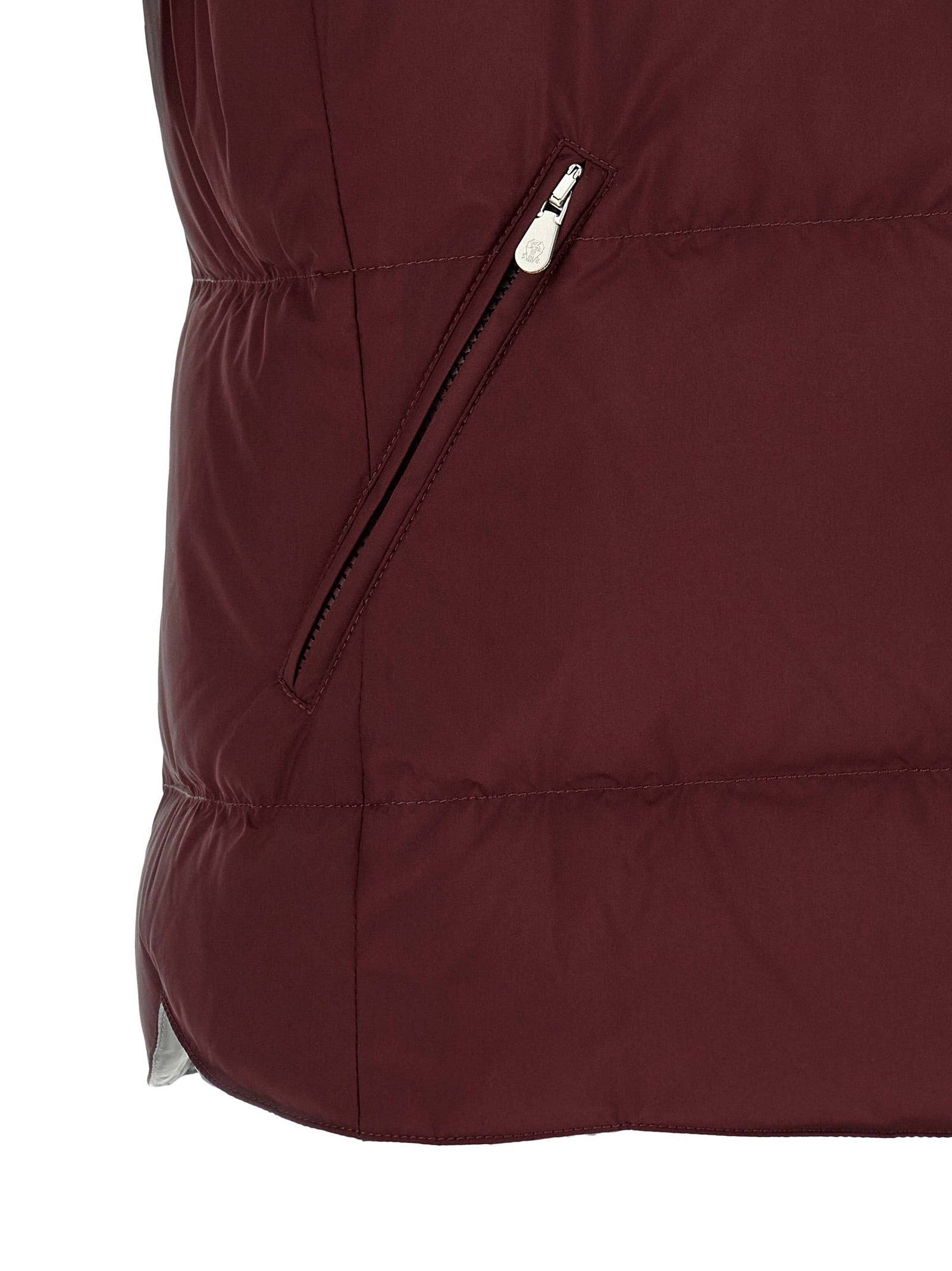 Bordeaux Polyester Sleeveless Jacket