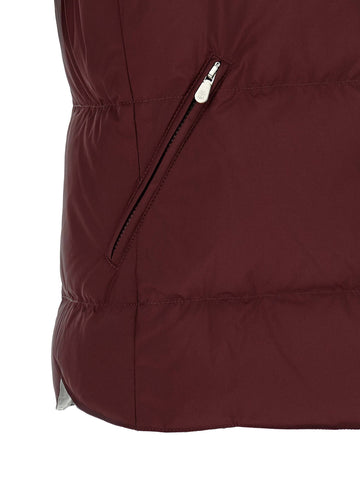 Bordeaux Polyester Sleeveless Jacket