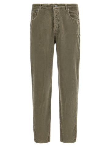 Bicolor Cotton Casual Pants