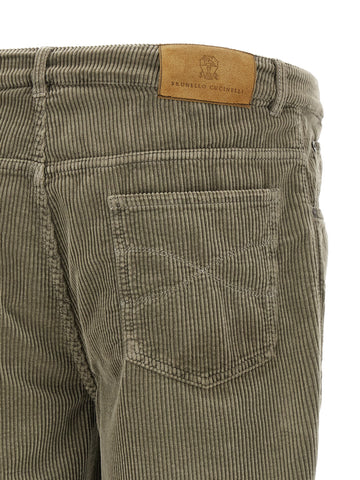 Bicolor Cotton Casual Pants