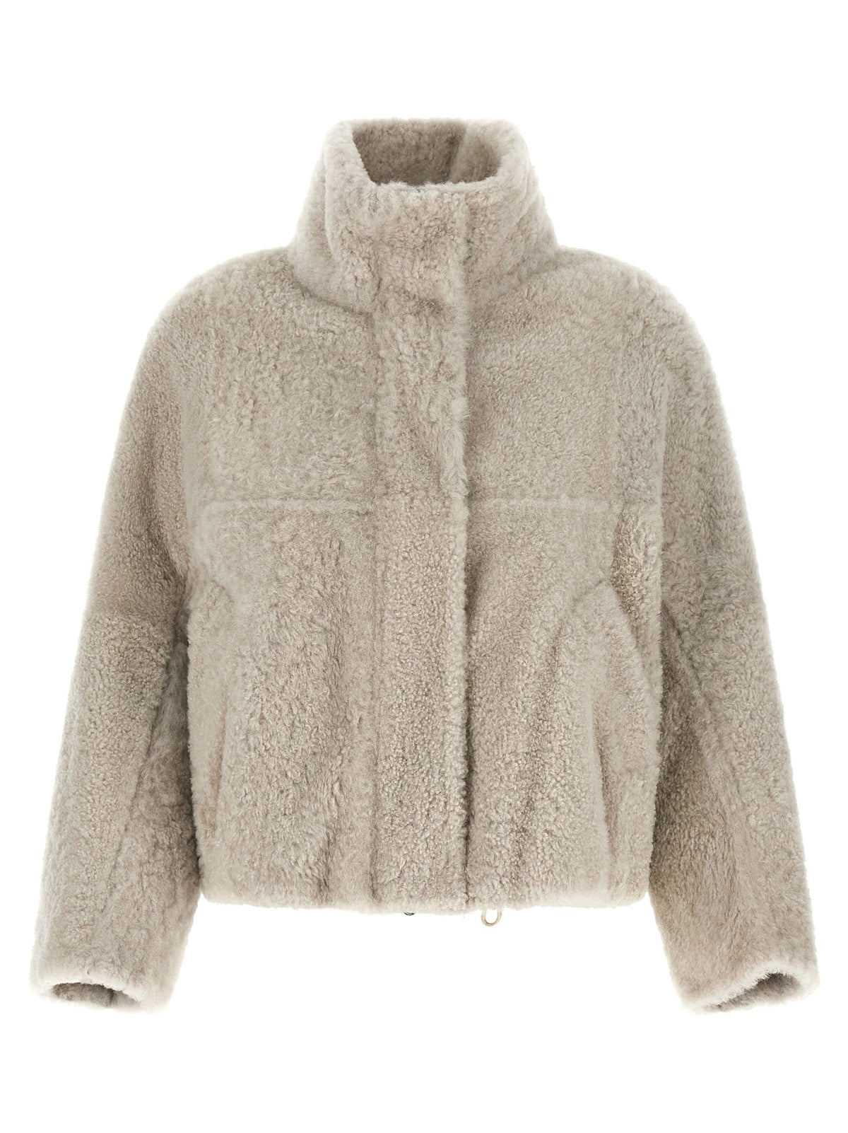 Beige Lamb Leather Full-Length Jacket